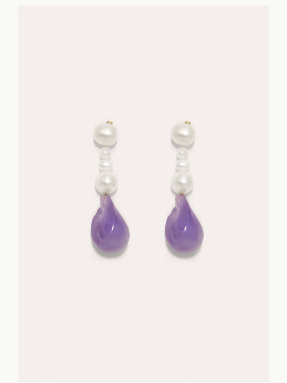 Pluck - Lilac and Pearl Completed Works Earrings New